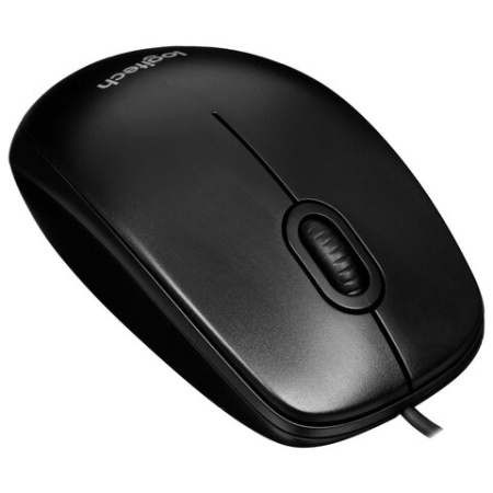 Мышь проводная LOGITECH M100, USB, 2 кнопки + 1 колесо-кнопка, оптическая, черно-серая