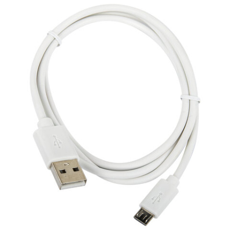 Кабель USB2.0 – micro USB, 1 м, SONNEN, медь, для передачи данных и зарядки, белый, 513557