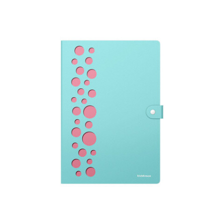 Папка-органайзер на кнопке 4 отделения, ERICH KRAUSE "Diagonal Pastel", 600 мкм, до 150 л., А4, ассорти, 61211