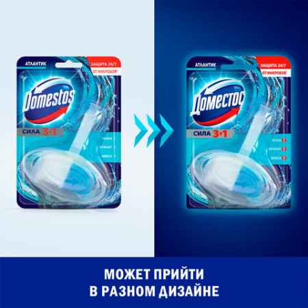Блок туалетный подвесной твердый 40 г ДОМЕСТОС "Атлантик", основной блок