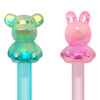 Ручка с акриловым топпером шариковая FUNSTER (ФАНСТЕР) "BEAR&BUNNY", СИНЯЯ, ассорти, пишущий узел 0,7 мм, линия письма 0,35 мм, 144372