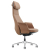 Кресло HAWASAN PREMIUM "STELLAR EX-840", синхромеханизм, алюминий, экокожа, коричневое, 533242