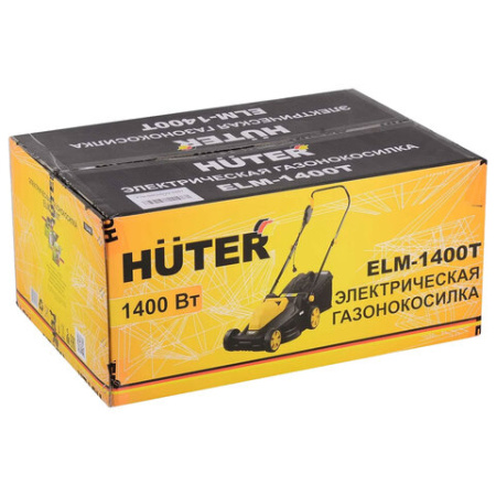 Газонокосилка сетевая HUTER ELM-1400Т, 1400 Вт, 3200 об/мин, ширина скашивания 38 см, 70/4/6