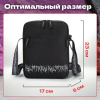 Сумка на плечо HEIKKI COMPACT (ХЕЙКИ) с карманом, черная с принтом, 23х17х5 см, 272629