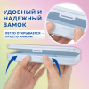 Пенал пластиковый BRAUBERG, пастельный голубой, С НАКЛЕЙКАМИ, 21х9х3 см, 272272