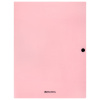 Папка на кнопке пластиковая BRAUBERG "PASTEL", А4, 3 клапана, 600 мкм, цвета ассорти, 272886