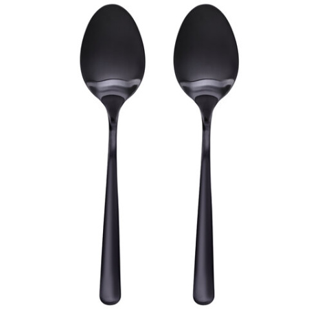 Ложки чайные BLACK, НАБОР 2 шт., на подвесе, нержавеющая сталь, черные, WEGLA (ВЕГЛА), 702274