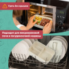 Ланч-бокс контейнер, 1 секция, 3 отделения, 1,4 л, ложка, вилка, 8х21х14 см, бежевый, JOYLUX (ДЖОЙЛЮКС) ECO, 609346