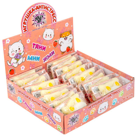 Игрушка-антистресс "КОТИК-ТОСТИК", 8х7 см, дисплей, JOLLY JOT (ДЖОЛЛИ ДЖОТ), 665784