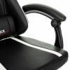 Кресло компьютерное BRABIX "Shooter GM-123", 2 подушки, экокожа, черное/белое, 533191