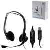 Наушники с микрофоном (гарнитура) LOGITECH PC 960, проводная, компьютерная, 2,4 м, стерео, USB, черная