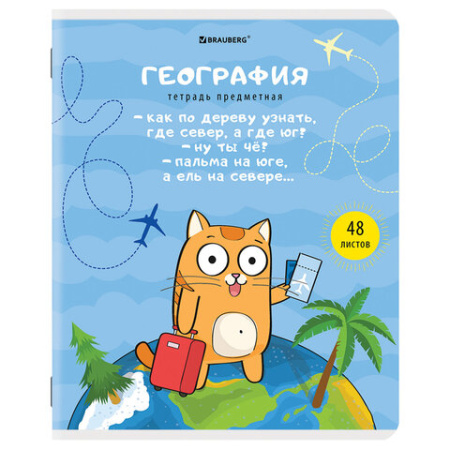 Тетради предметные, КОМПЛЕКТ 12 ПРЕДМЕТОВ, 48 л., TWIN-лак, BRAUBERG, "КОТ-ЭНТУЗИАСТ", 404609