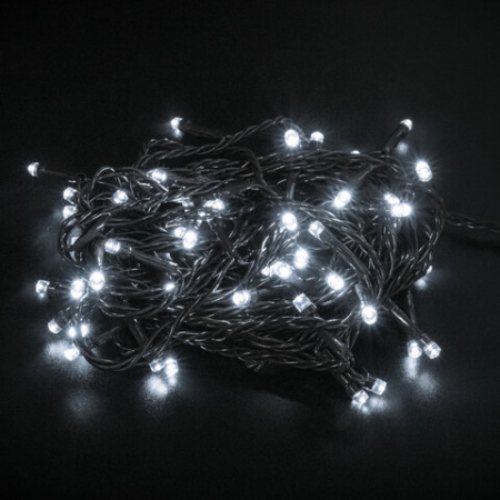 Электрогирлянда-нить комнатная "Стандарт" 5 м, 50 LED, холодный белый свет, 220 V, контроллер, ЗОЛОТАЯ СКАЗКА, 591344