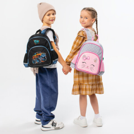 Рюкзак BRAUBERG KIDS PLAY детский, 1 отделение, 3 кармана, "Очаровательный кот", 29х23х12 см, 273148