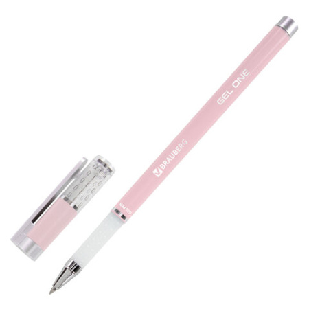 Ручка гелевая BRAUBERG "GEL ONE PASTEL", ЧЕРНАЯ, корпус ассорти, узел 0,5 мм, линия 0,35 мм, 144039