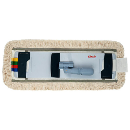 Насадка МОП плоская 50 см, VILEDA PROFESSIONAL "КонтрактПлюс Комби", уши (ТИП УВ) хлопок / полиэстер, бежевый, 167294