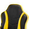 Кресло компьютерное BRABIX "Shark GM-203", экокожа, черное/желтое, 532514