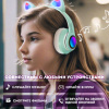 Наушники беспроводные игровые накладные, с ушками, светящиеся, мятные DASWERK (ДАСВЕРК) STN-28, 513804
