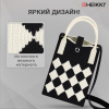 Сумочка-органайзер повседневная HEIKKI KNIT (ХЕЙКИ) кросс боди, вязаная, 17х12х5 см, "Клетка", 273793