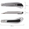 Нож канцелярский 18 мм, КОМПЛЕКТ 2 штуки + 10 ЛЕЗВИЙ, BRAUBERG Metallic, металлический корпус, 273929