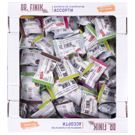 Конфеты финиковые DR.FINIK ассорти (фундук, миндаль, грецкий орех, кунжут), без сахара, 1000 г