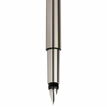 Ручка перьевая PARKER "Vector Stainless Steel", корпус серебристый, детали из нержавеющей стали, синяя, S0029690