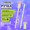 Ручка с акриловым топпером шариковая FUNSTER (ФАНСТЕР) "KITTY PAW", СИНЯЯ, ассорти, пишущий узел 0,7 мм, линия письма 0,35 мм, 144374