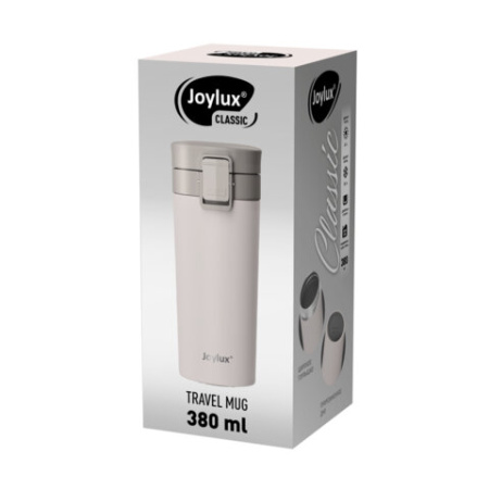 Термокружка 380 мл JOYLUX (ДЖОЙЛЮКС) CLASSIC, нержавеющая сталь SUS304, белый матовый, 700271