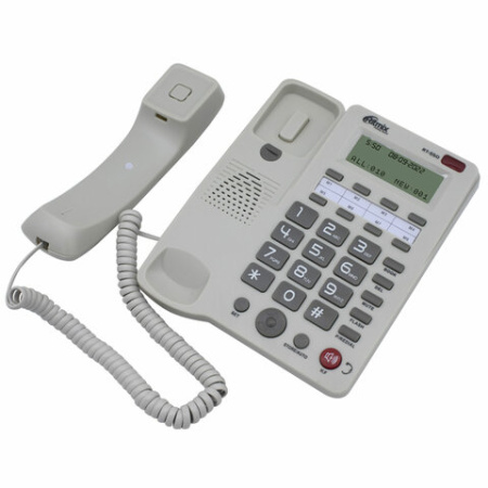 Телефон RITMIX RT-550 white, АОН, спикерфон, память 100 номеров, тональный / импульсный режим, белый, 80002154