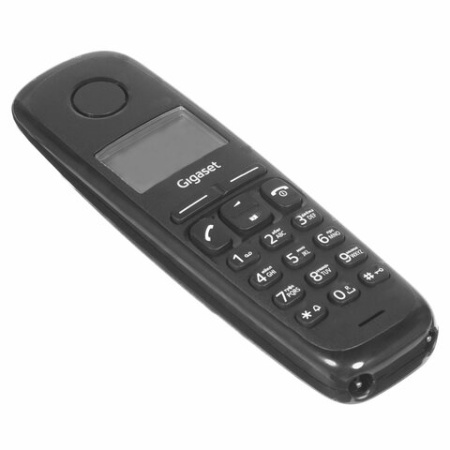 Радиотелефон GIGASET A170, память 50 номеров, АОН, повтор, часы, черный, S30852-H2802-M2