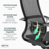 Кресло офисное МЕТТА "К-9" хром, прочная сетка, сиденье и спинка регулируемые, черное