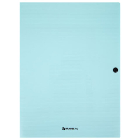 Папка на кнопке пластиковая BRAUBERG "PASTEL", А4, 3 клапана, 600 мкм, цвета ассорти, 272886