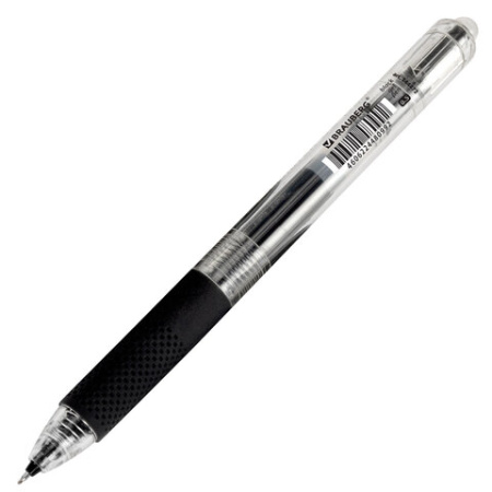 Ручка гелевая автоматическая BRAUBERG "X-WRITER 1700" УВЕЛИЧЕННАЯ ДЛИНА ПИСЬМА 1700 м, ЧЁРНАЯ, игольчатый узел 0,5 мм, линия 0,35 мм, 144472