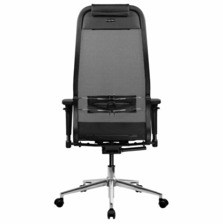 Кресло МЕТТА "ErgoLife" 10 B1-104D, хром, синхромеханизм, 2D-подлокотники, прочная сетка, черное