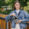 Сумочка-органайзер повседневная HEIKKI KNIT (ХЕЙКИ) кросс боди, вязаная, 17х12х5 см, "Клетка", 273793