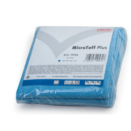 Салфетки VILEDA PROFESSIONAL "МикроТаффПлюс", КОМПЛЕКТ 5 шт., микрофибра, голубые, 38х38 см, 340 г/м2, 174192