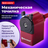 Точилка механическая BRAUBERG "JET", металлический механизм, черный/бордовый, 222517