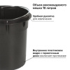 Ведро мусорное с педалью 5 литров "Classic", ЧЕРНОЕ ГЛЯНЦЕВОЕ, металлическое, со съемным внутренним ведром, LAIMA, 604943