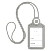 Бейдж вертикальный для пропуска и ID-карт, СИЛИКОНОВЫЙ, 85х54 мм, шнурок 42 см, серый, BRAUBERG, 238905