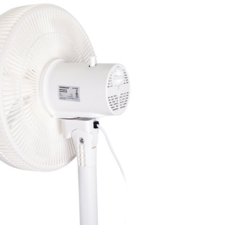 Вентилятор напольный SONNEN FT-L501, 60 Вт, 45 см, 3 скорости, вращение на 70°, механическое управление, белый, 457785