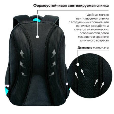 Рюкзак BRAUBERG MOTION, 2 отделения, 3 кармана, "Positive cats", 41х28х17 см, 273114