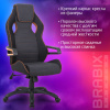 Кресло компьютерное BRABIX "Techno Pro GM-003", ткань, черное/серое, вставки оранжевые, 531813