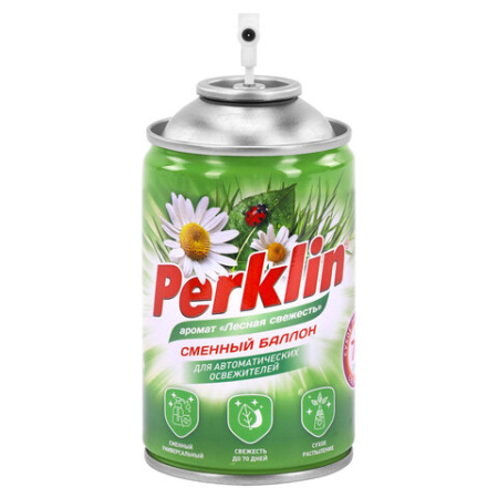 Сменный баллон 250 мл PERKLIN (ПЕРКЛИН) "Лесная свежесть", для автоматических освежителей, универсальный, 609799