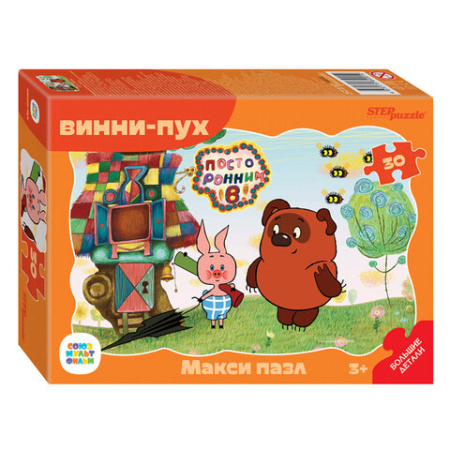 Пазл картонный 30 элементов, "МАКСИ-ПАЗЛЫ", АССОРТИ, поле 27х18 см