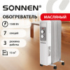 Обогреватель масляный SONNEN DFS-7E, 7 секций, 1500 Вт, 3 режима, механическое управление, белый, 457779