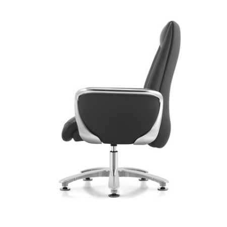 Кресло HAWASAN PREMIUM "EX-801", до 200 кг, алюминий, экокожа, черное, 533235