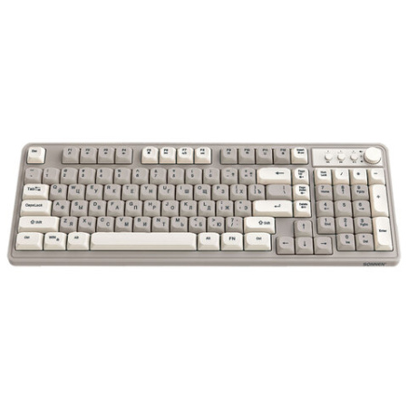 Клавиатура проводная USB, 102+98 клавиш, LED-подсветка, SONNEN K620, слоновая кость / серая, 513950