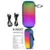 Колонка портативная влагозащищенная KAIGO (КАЙГО) BTW185, 20 Вт, Bluetooth, USB, Micro SD, AUX, RGB, TWS, FM, синяя, 514221