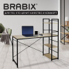 Стол на металлокаркасе BRABIX "LOFT CD-005",1200х520х1200 мм, 3 полки, цвет дуб натуральный, 641223
