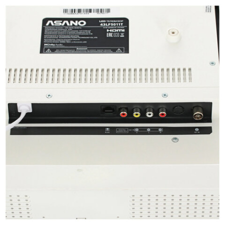 Телевизор ASANO 43LF5011T, 43" (108 см), 1920x1080, FHD, 16:9, Салют ТВ, Wi-Fi, белый
